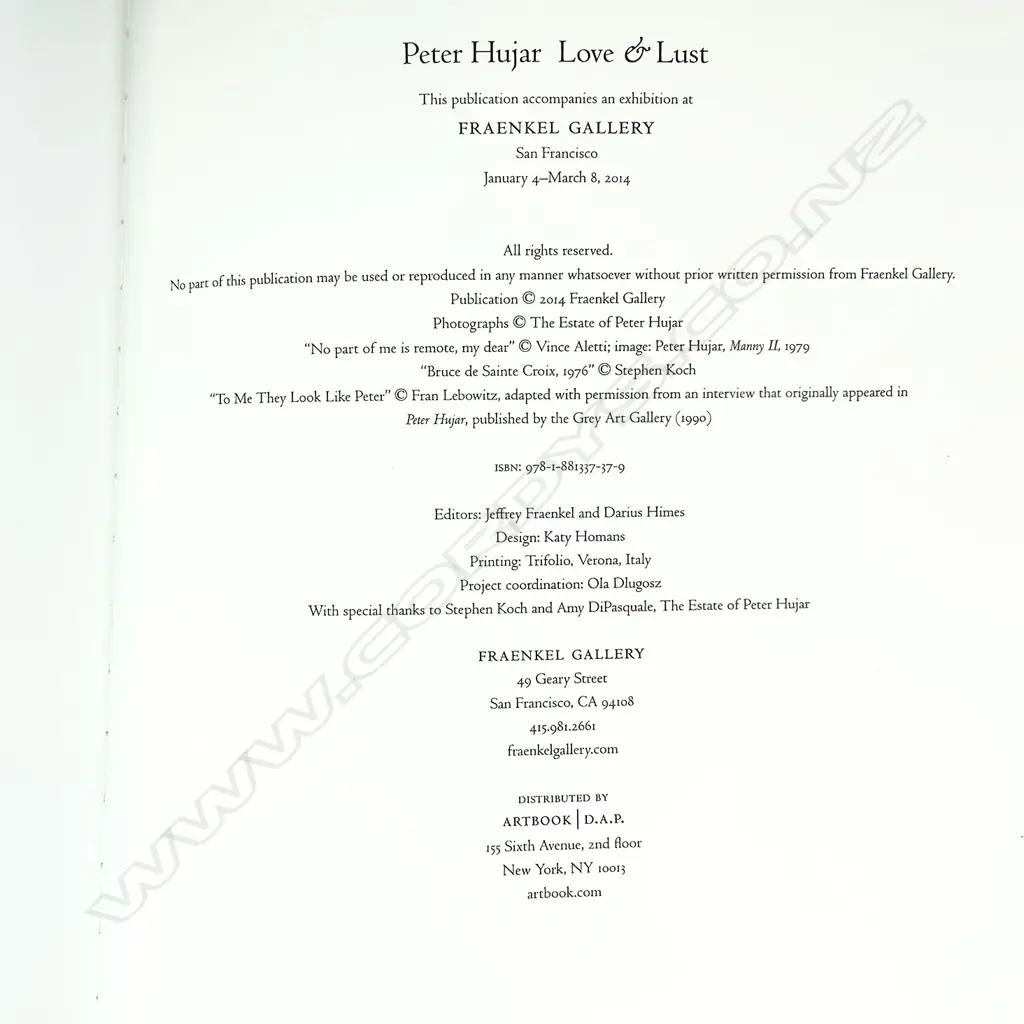 PETER HUJAR: LOVE & LUST Image 1++